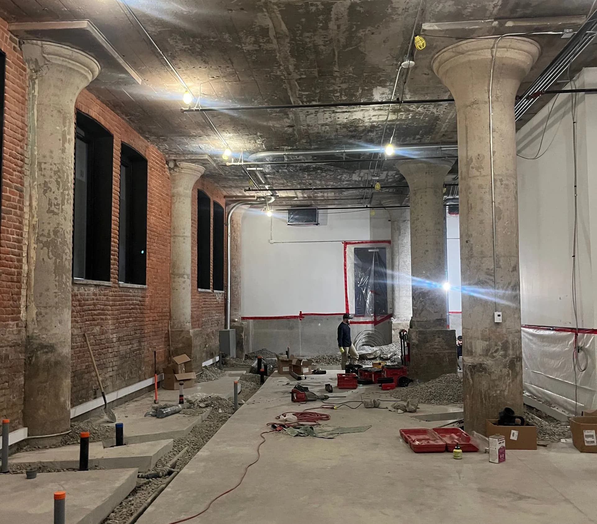 Chantier de plomberie commerciale réalisé par Plomberie Nova